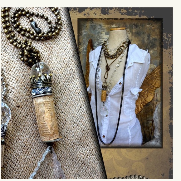 Art by Amy Jewelry - Art by Amy Wine Cork Necklace Antique Brass Color